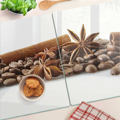 Snijplanken van glas Specerijen en koffiebonen