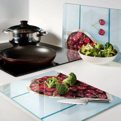 Glazen snijplanken Kersen in het hart