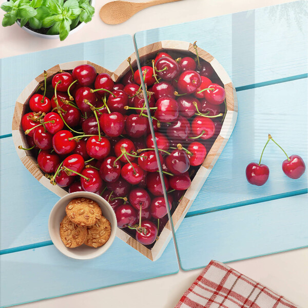 Glazen snijplanken Kersen in het hart