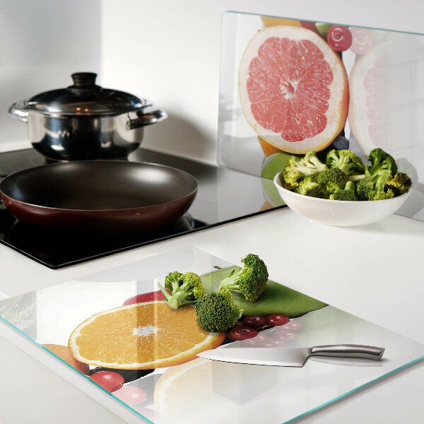 Snijplanken glas Citrusvruchten in pastelkleuren