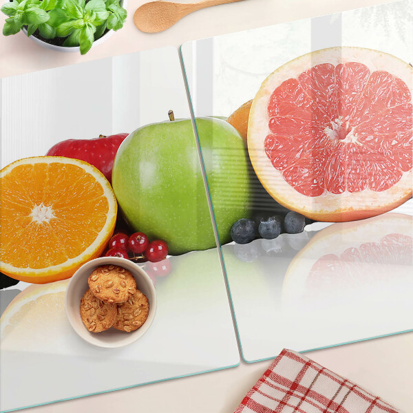 Snijplanken glas Citrusvruchten in pastelkleuren