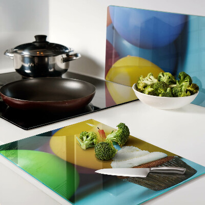 Snijplanken glas Verjaardagscupcake met ballonnen