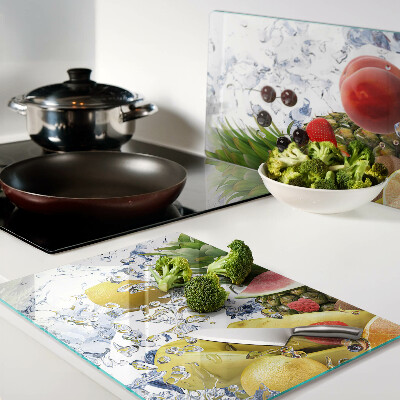 Glazen snijplanken Fruit in water