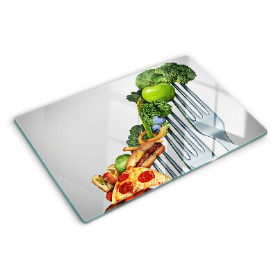 Snijplanken van glas Eten op een vork