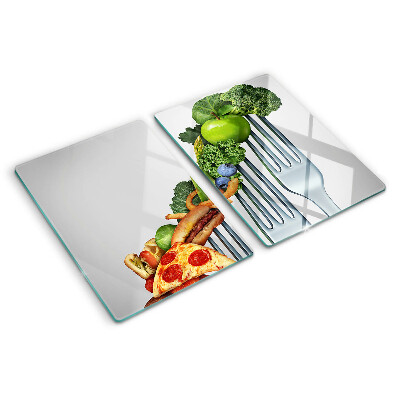 Snijplanken van glas Eten op een vork