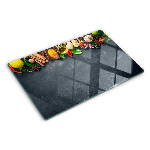 Snijplanken glas Keukenkruiden en ingrediënten