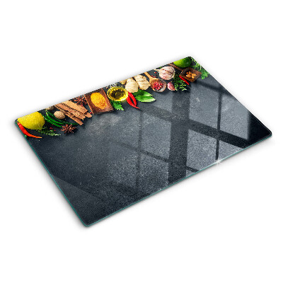 Snijplanken glas Keukenkruiden en ingrediënten