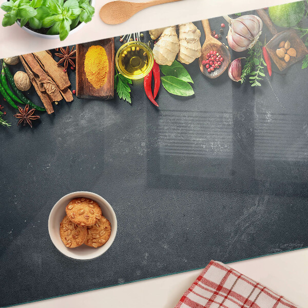 Snijplanken glas Keukenkruiden en ingrediënten