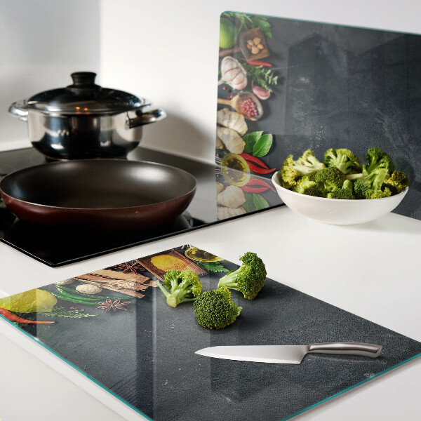 Snijplanken glas Keukenkruiden en ingrediënten