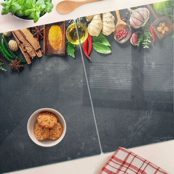 Snijplanken glas Keukenkruiden en ingrediënten