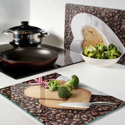 Glazen snijplanken Koffie met een hart en koekjes