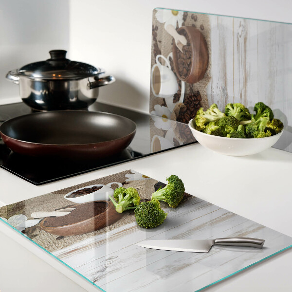 Snijplanken glas Koffie en koffiebonen