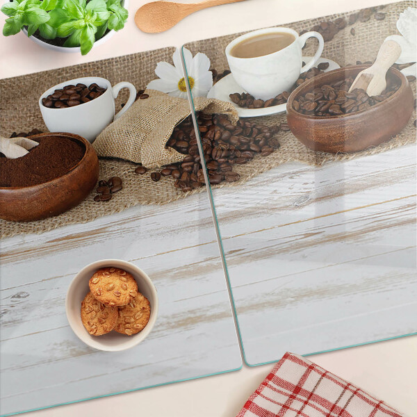 Snijplanken glas Koffie en koffiebonen