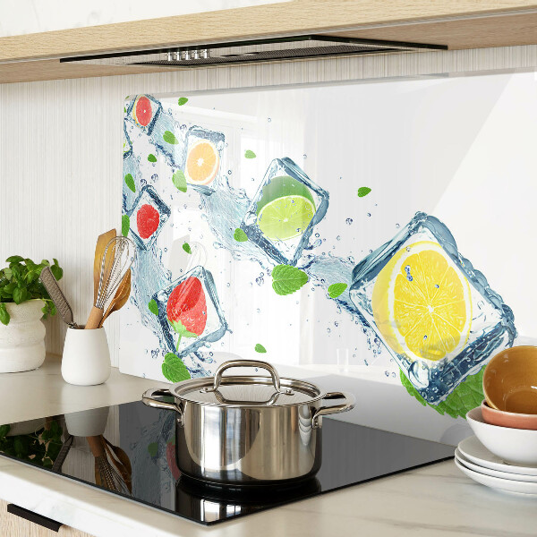 Snijplanken van glas Fruitmotief met kleurrijke plakjes.