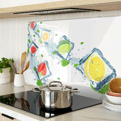 Snijplanken van glas Fruitmotief met kleurrijke plakjes.