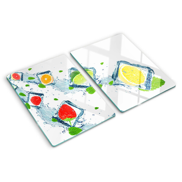 Snijplanken van glas Fruitmotief met kleurrijke plakjes.