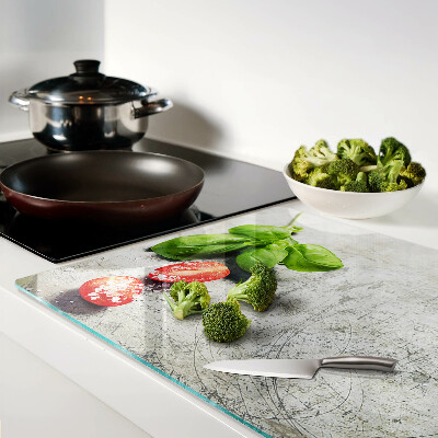 Glazen snijplanken Tomaten met basilicum en zout