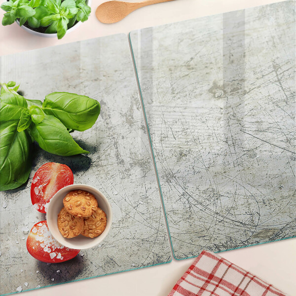 Glazen snijplanken Tomaten met basilicum en zout