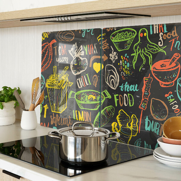 Glazen snijplanken Culinair thema met eten