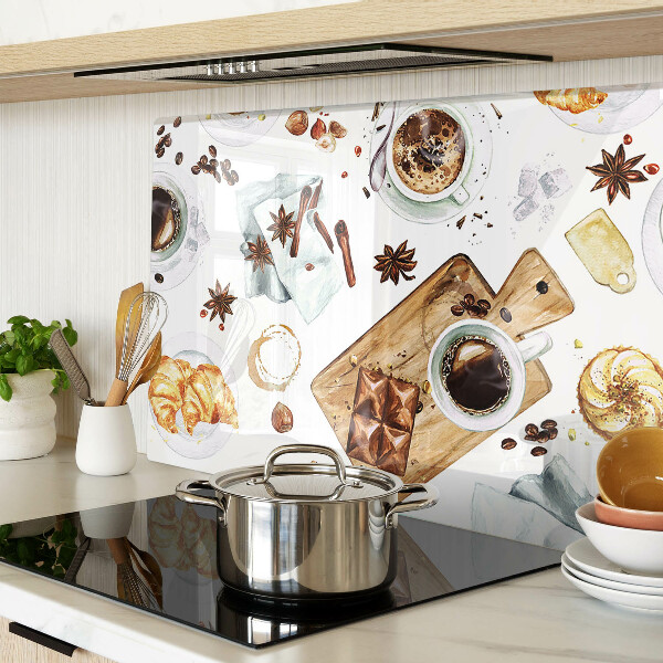 Snijplanken van glas Koffie, lekkernijen en gebak