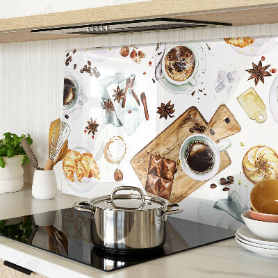 Snijplanken van glas Koffie, lekkernijen en gebak