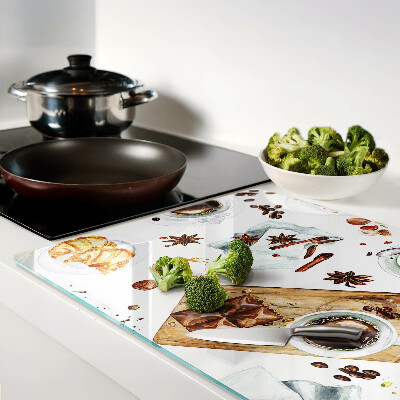 Snijplanken van glas Koffie, lekkernijen en gebak