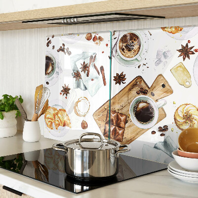 Snijplanken van glas Koffie, lekkernijen en gebak