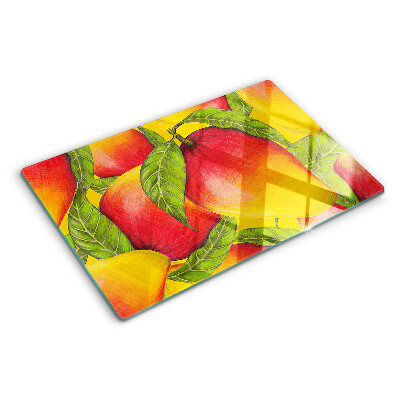 Snijplanken van glas Paprika's tegen een achtergrond van groene bladeren