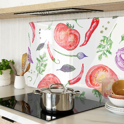 Snijplanken glas Groenteaccenten in aquarel