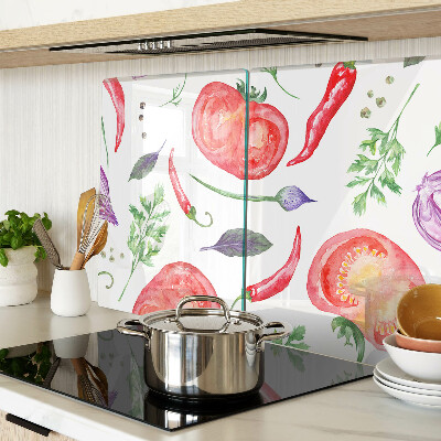 Snijplanken glas Groenteaccenten in aquarel