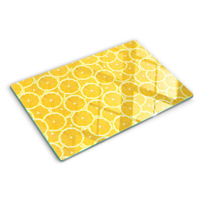 Snijplanken glas Citroenschijfjes op een gele achtergrond