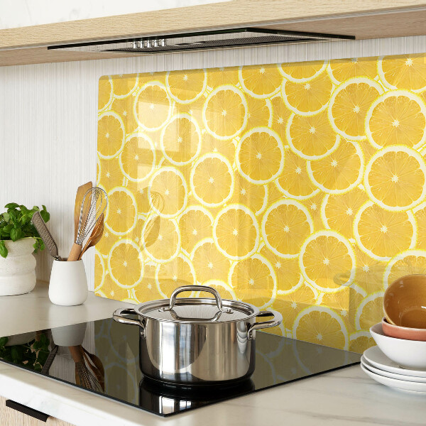 Snijplanken glas Citroenschijfjes op een gele achtergrond