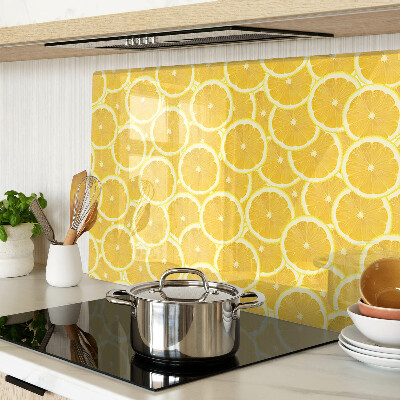 Snijplanken glas Citroenschijfjes op een gele achtergrond