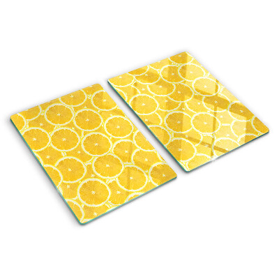 Snijplanken glas Citroenschijfjes op een gele achtergrond