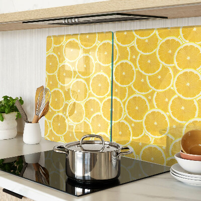 Snijplanken glas Citroenschijfjes op een gele achtergrond