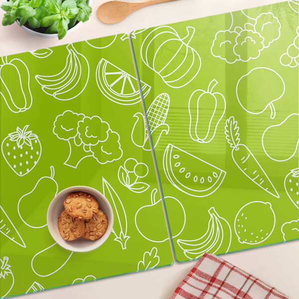 Snijplanken van glas Fruit- en groentethema