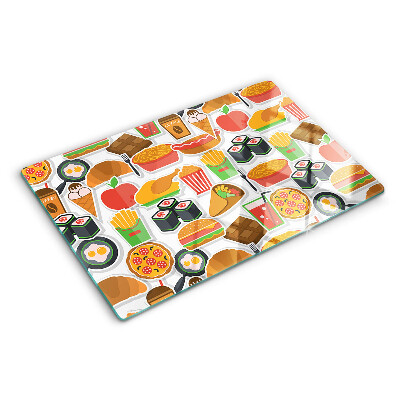 Glazen snijplanken Thema: eten en snacks