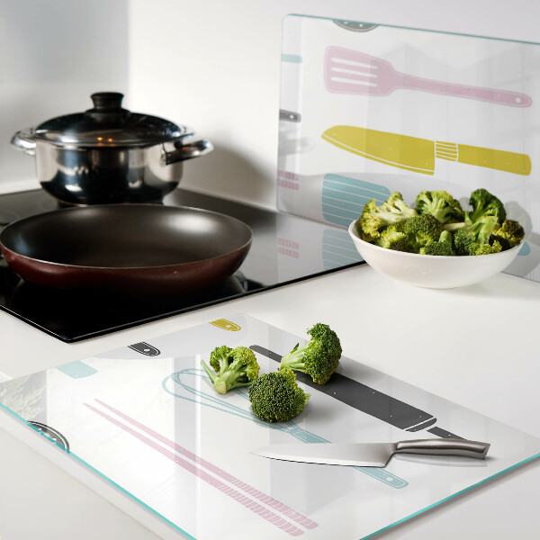 Snijplanken glas Keukengerei in pastelkleuren