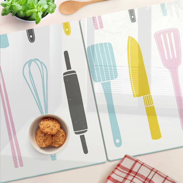 Snijplanken glas Keukengerei in pastelkleuren
