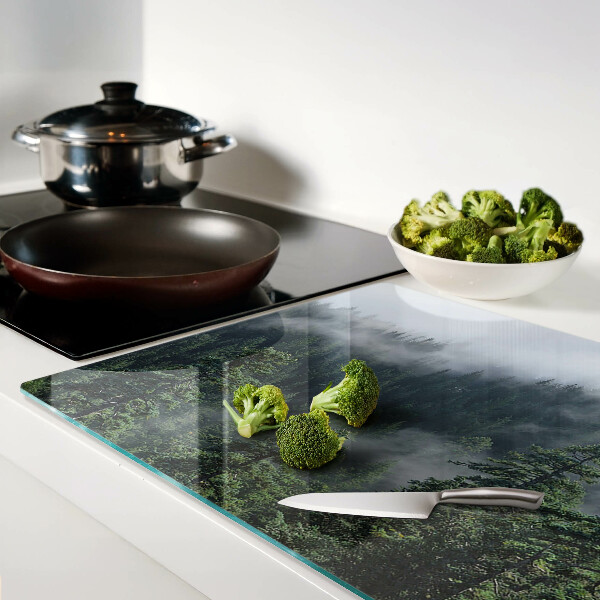 Snijplanken van glas Bos in de wolken