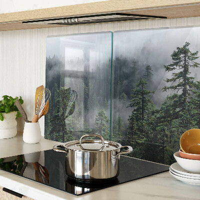 Snijplanken van glas Bos in de wolken