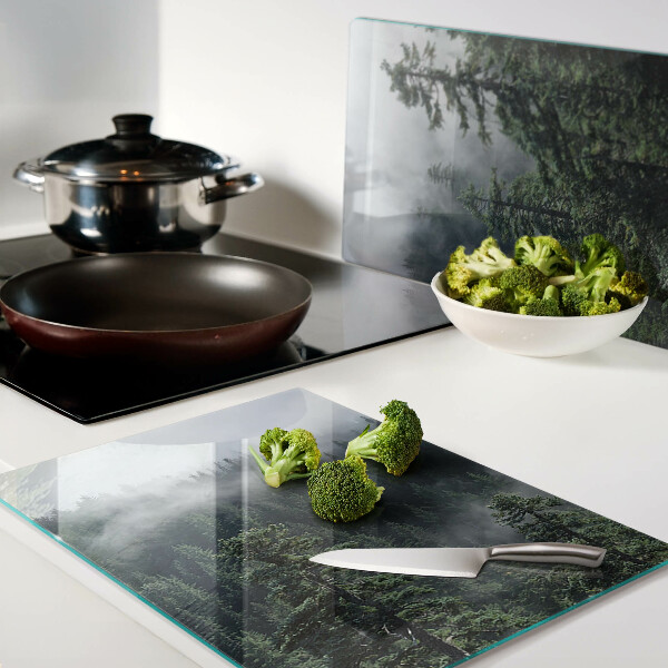 Snijplanken van glas Bos in de wolken