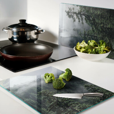 Snijplanken van glas Bos in de wolken