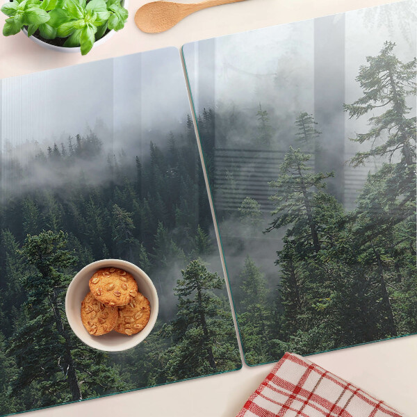 Snijplanken van glas Bos in de wolken