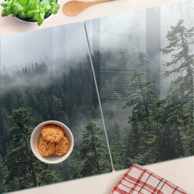 Snijplanken van glas Bos in de wolken