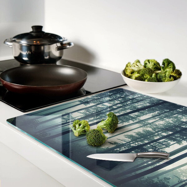 Snijplanken glas Bos in de mist