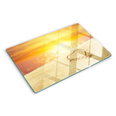 Glazen snijplanken Strand bij zonsondergang