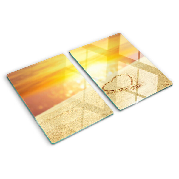 Glazen snijplanken Strand bij zonsondergang