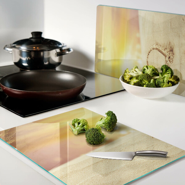 Glazen snijplanken Strand bij zonsondergang