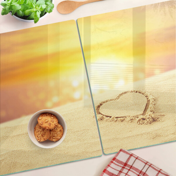 Glazen snijplanken Strand bij zonsondergang